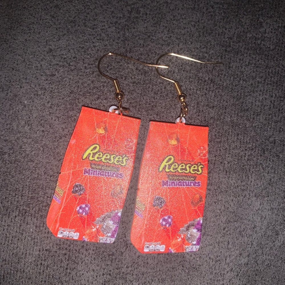 Reese’s Miniature Chocolate Bars Snacks Products Earrings -50